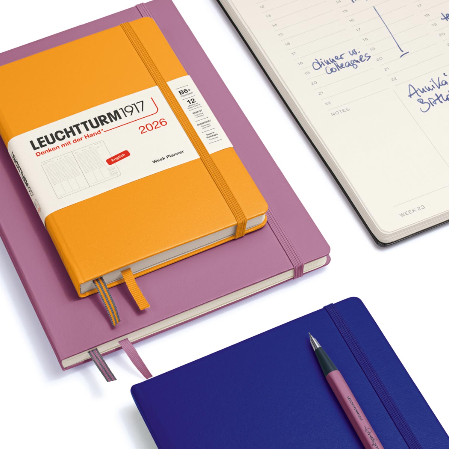 Leuchtturm1917 A5 2026 Sert Kapak İngilizce Günlük Ajanda