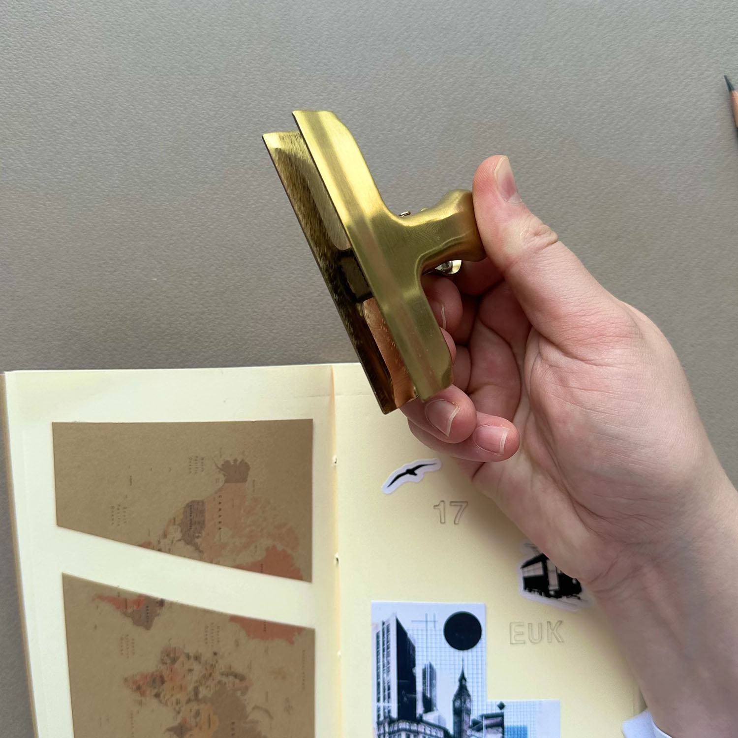 Euk Design Pirinç Klasör Klipsi