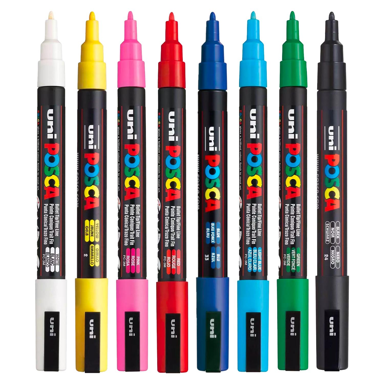 Uni Posca 3M Markör Kalem 8'li Set Ana Renkler