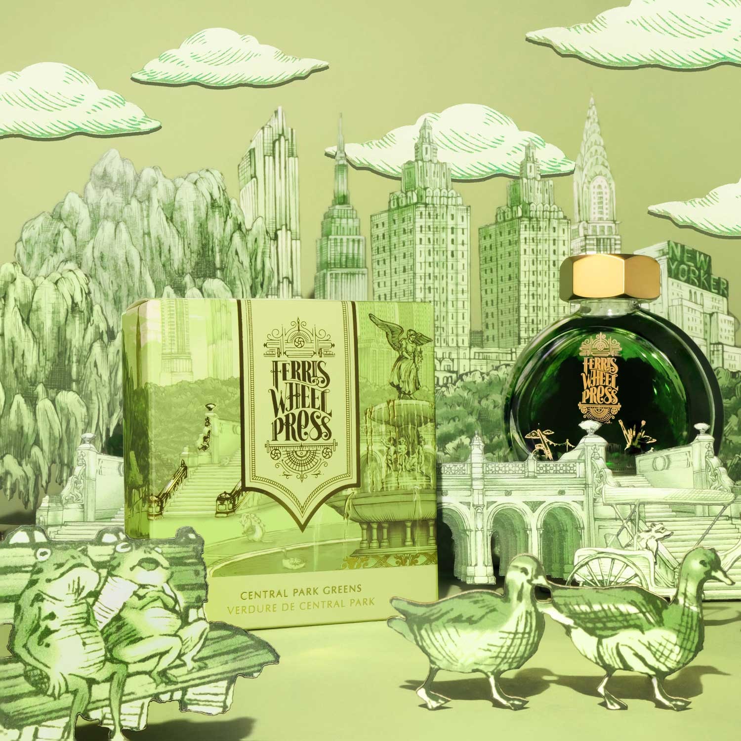 Ferris Wheel Press Central Park Greens Şişe Mürekkep - 38 ml
