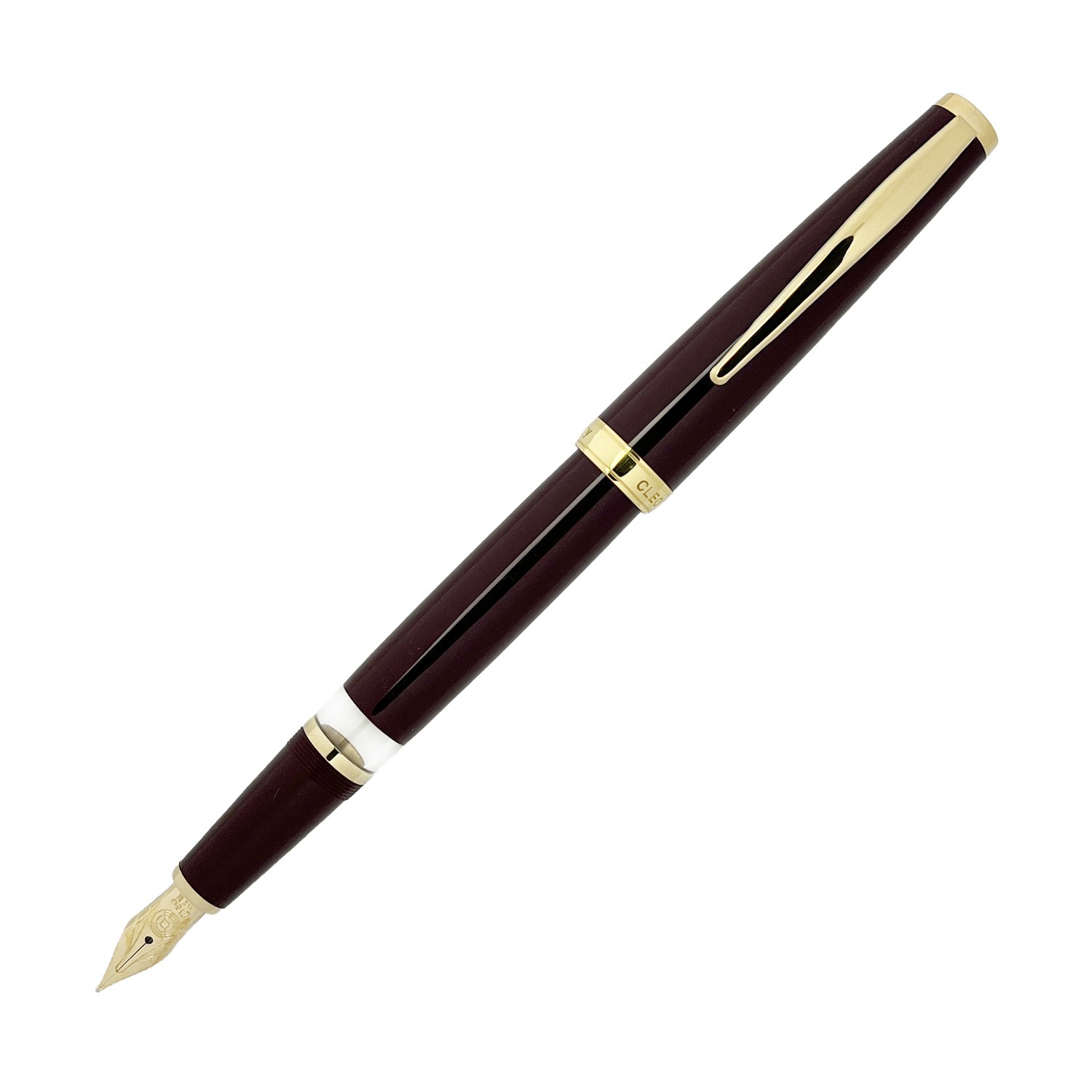 Cleo Skribent Classic Gold Pistonlu Dolma Kalem - Bordeaux