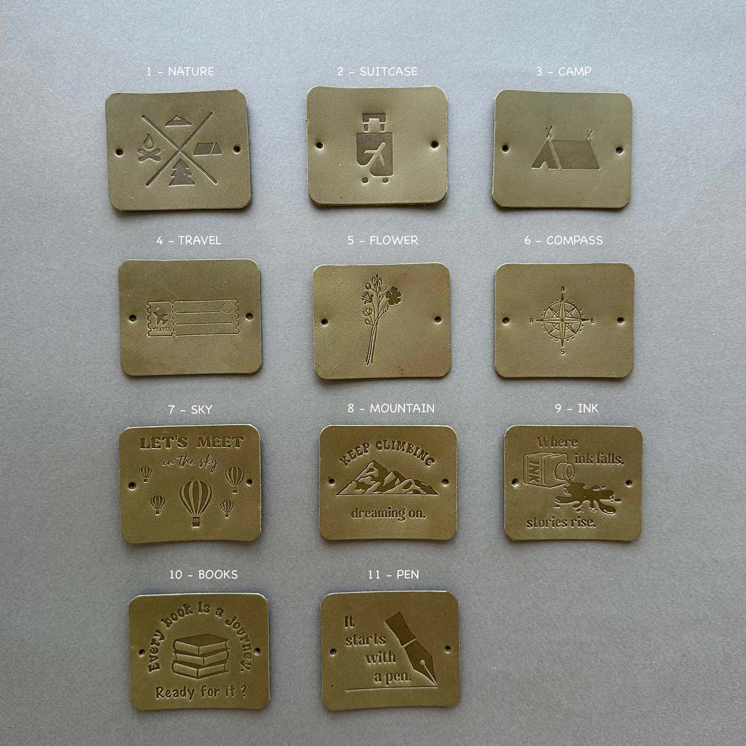 Euk Design Traveler's Notebook için Deri Etiket - Oliv