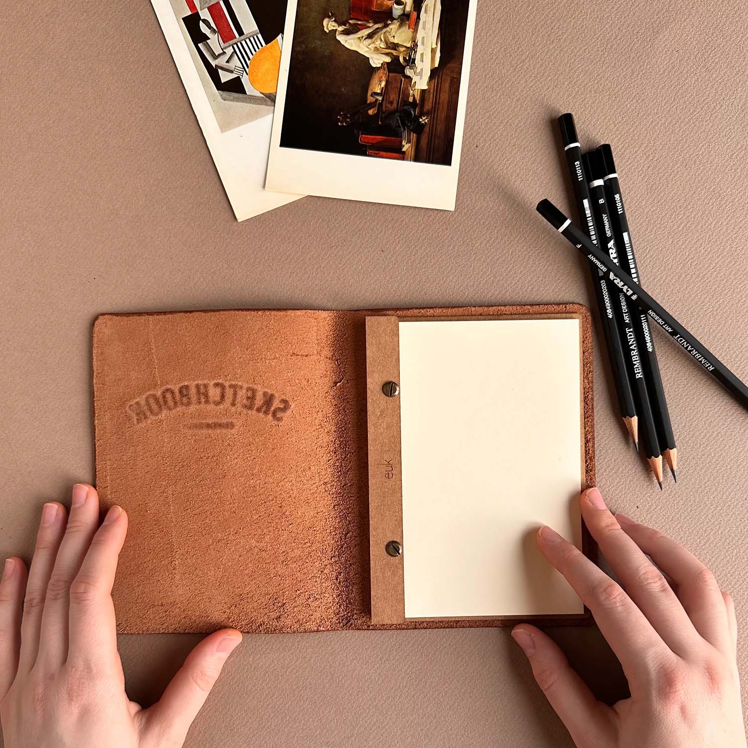 Euk Design A6 Deri Sketchbook - Konyak