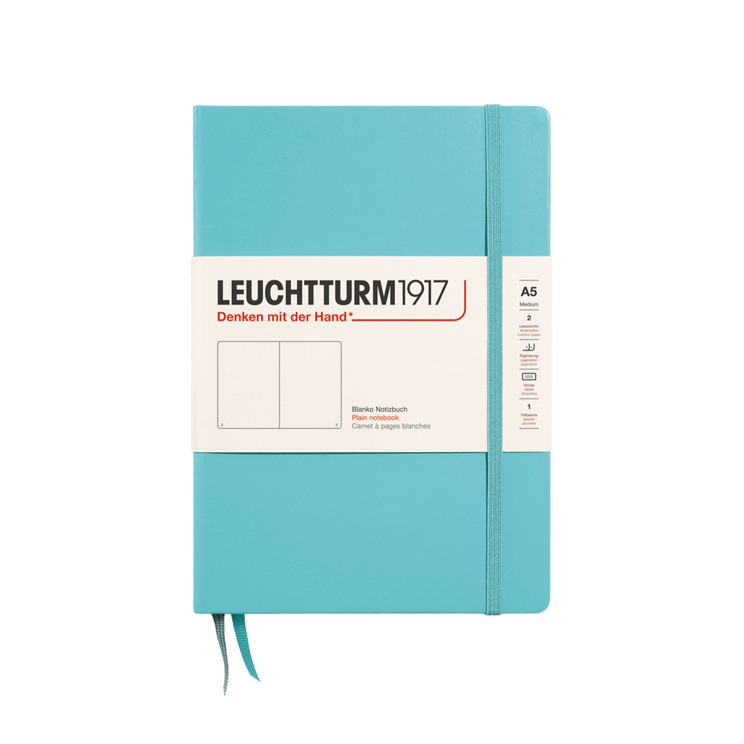 Leuchtturm1917 A5 Aquamarin Çizgisiz Defter