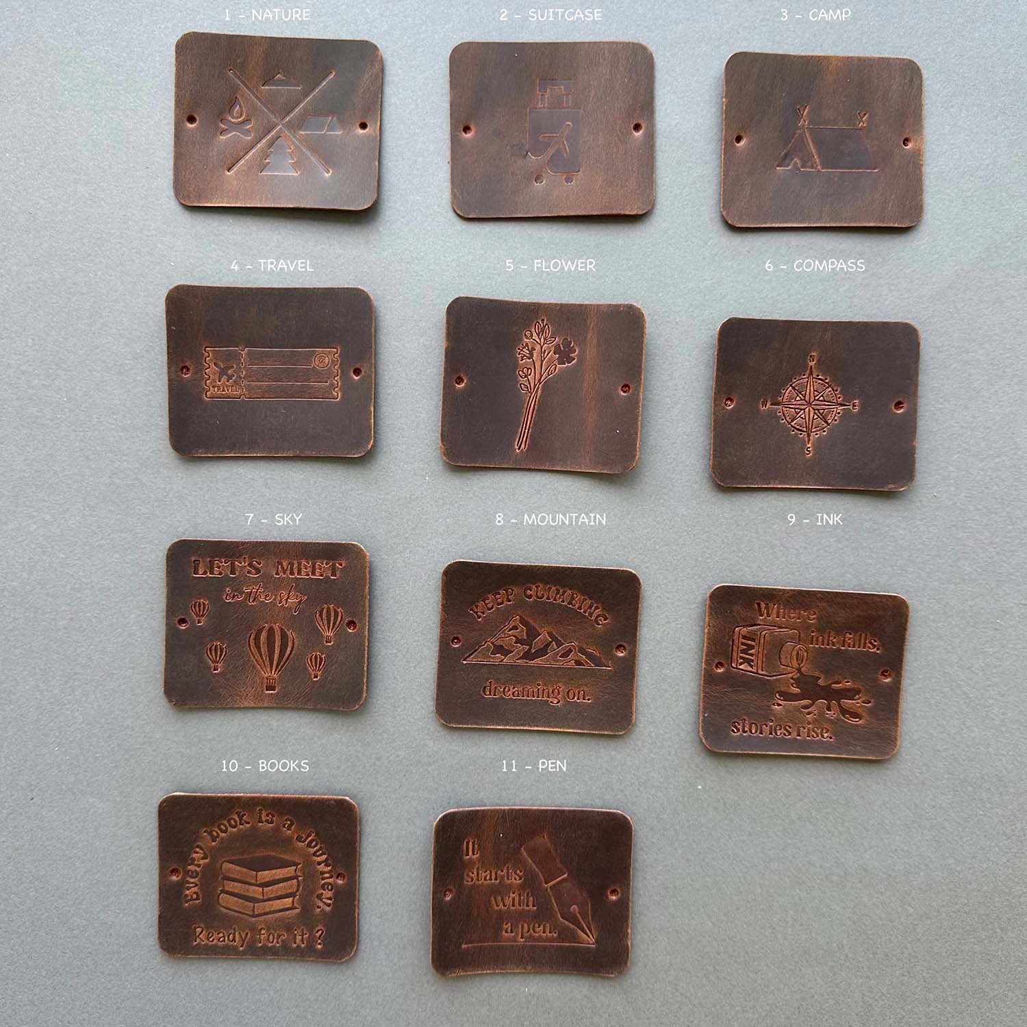 Euk Design Traveler's Notebook için Deri Etiket - Antik Taba