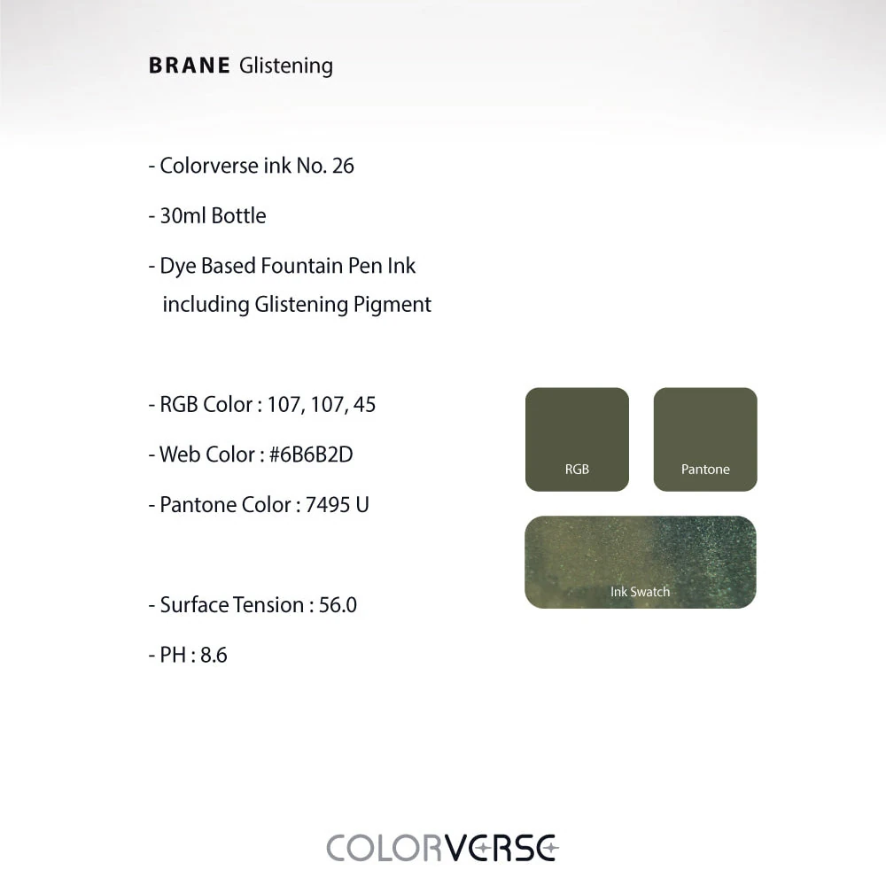 Colorverse The Mini Collection No. 26 Brane Glistening Şişe Mürekkep - 5 ml