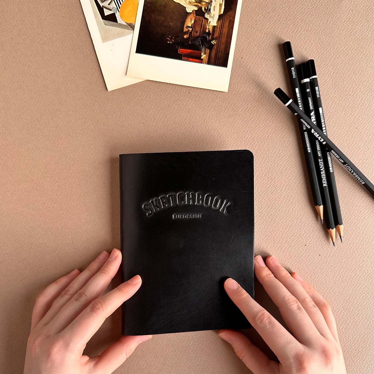 Euk Design A6 Deri Sketchbook - Siyah