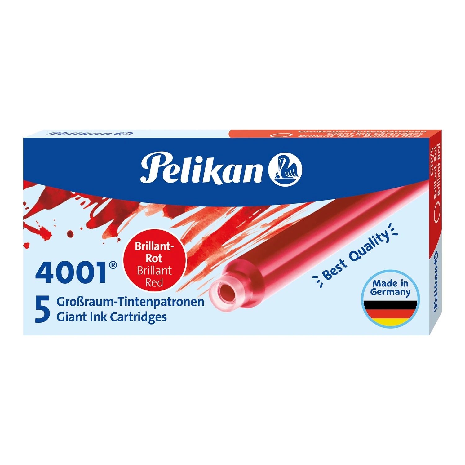 Pelikan 4001 Kırmızı Uzun Mürekkep Kartuşu