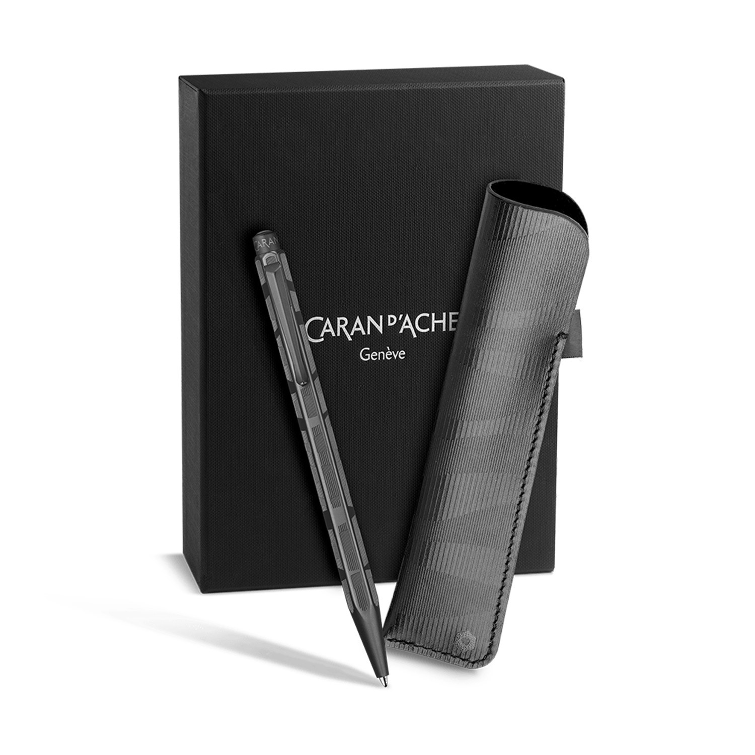 Caran d'Ache Ecridor Tükenmez Kalem Deri Kılıf Set - Black Lines