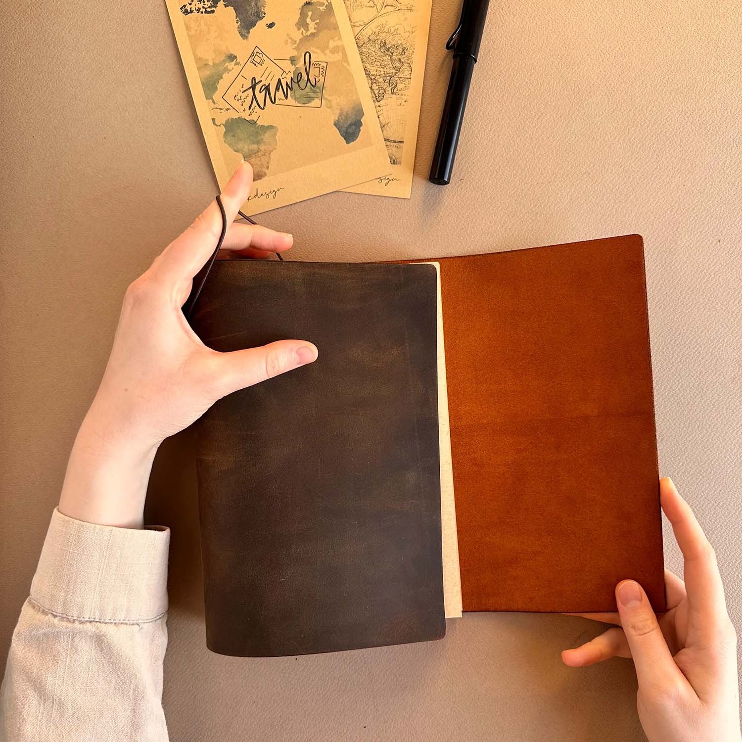 Euk Design A5 Large Size Traveler's Notebook Cover - Antik Taba