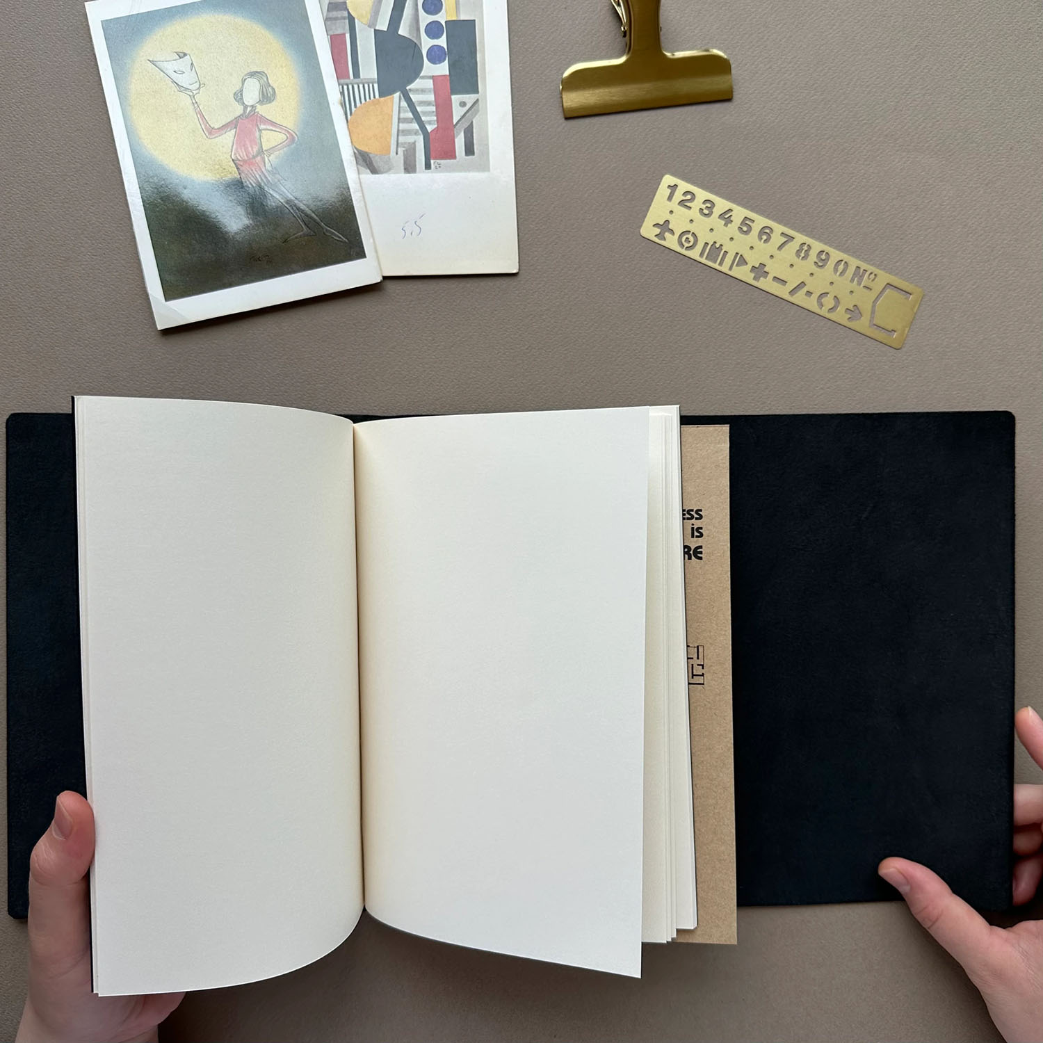 Euk Design A5 Large Size Traveler's Notebook Cover - Siyah