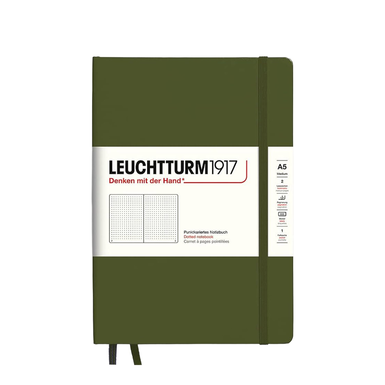 Leuchtturm1917 A5 Army Sert Kapak 251 Sayfa Defter