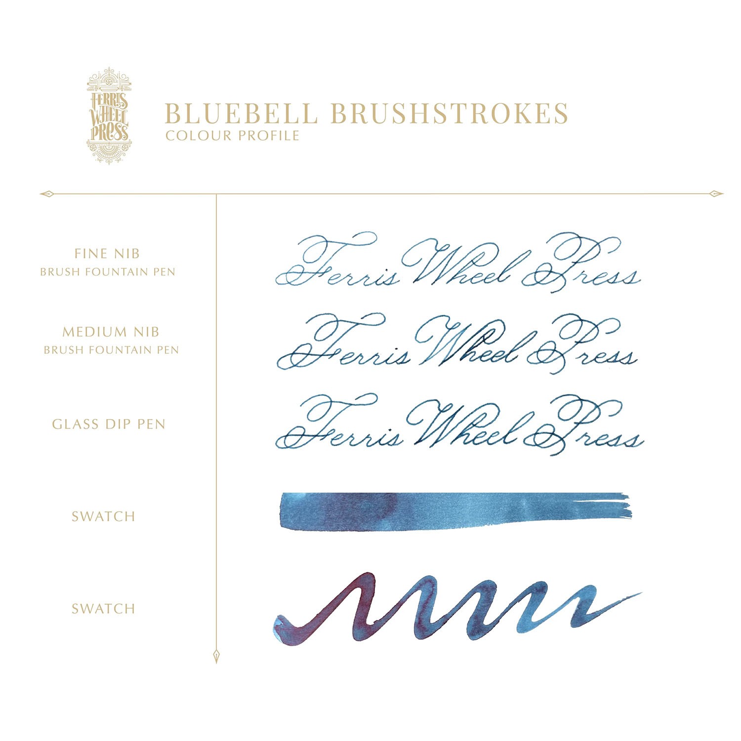 Ferris Wheel Press Bluebell Brushstrokes Şişe Mürekkep - 10 ml