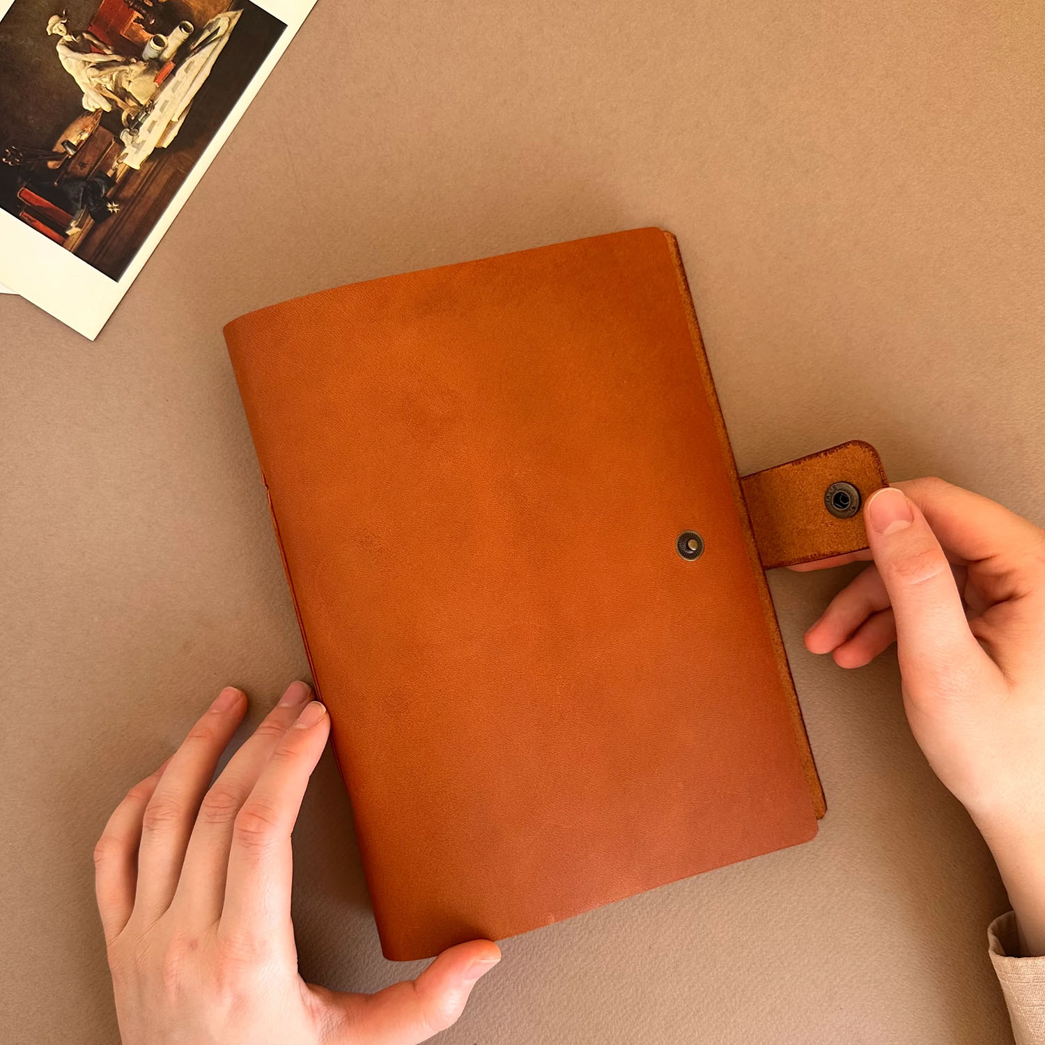 Euk Design A5 Deri Ciltli Defter - Camel