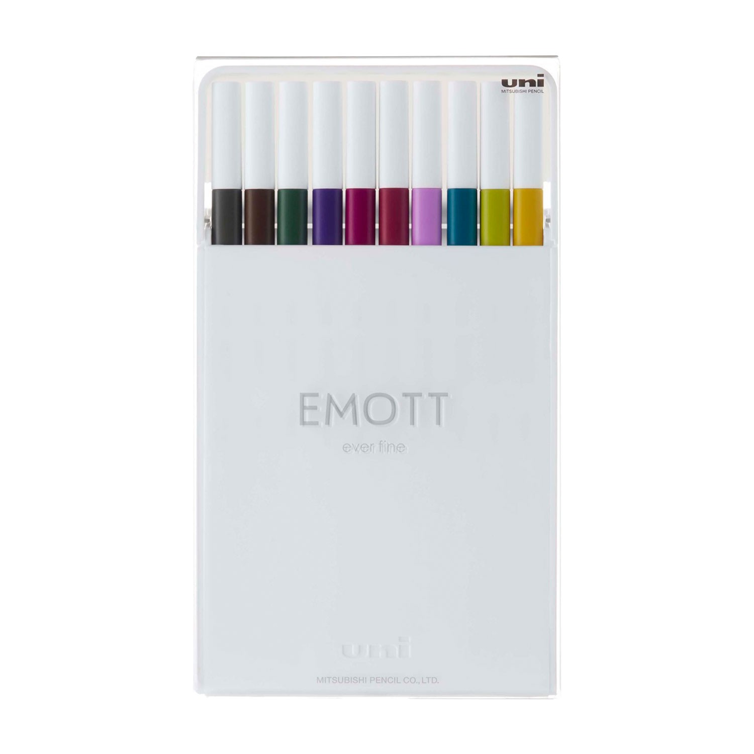 Uni Emott 0.4 mm Fineliner Markör Kalem 10'lu Set - Sakin Renkler