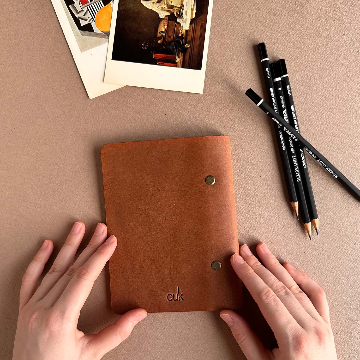 Euk Design A6 Deri Sketchbook - Konyak