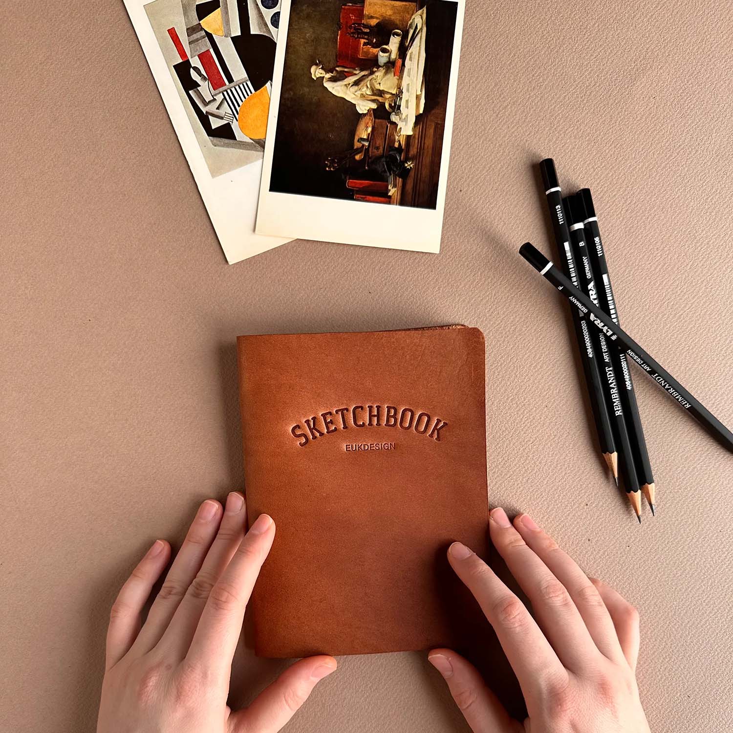 Euk Design A6 Deri Sketchbook - Konyak