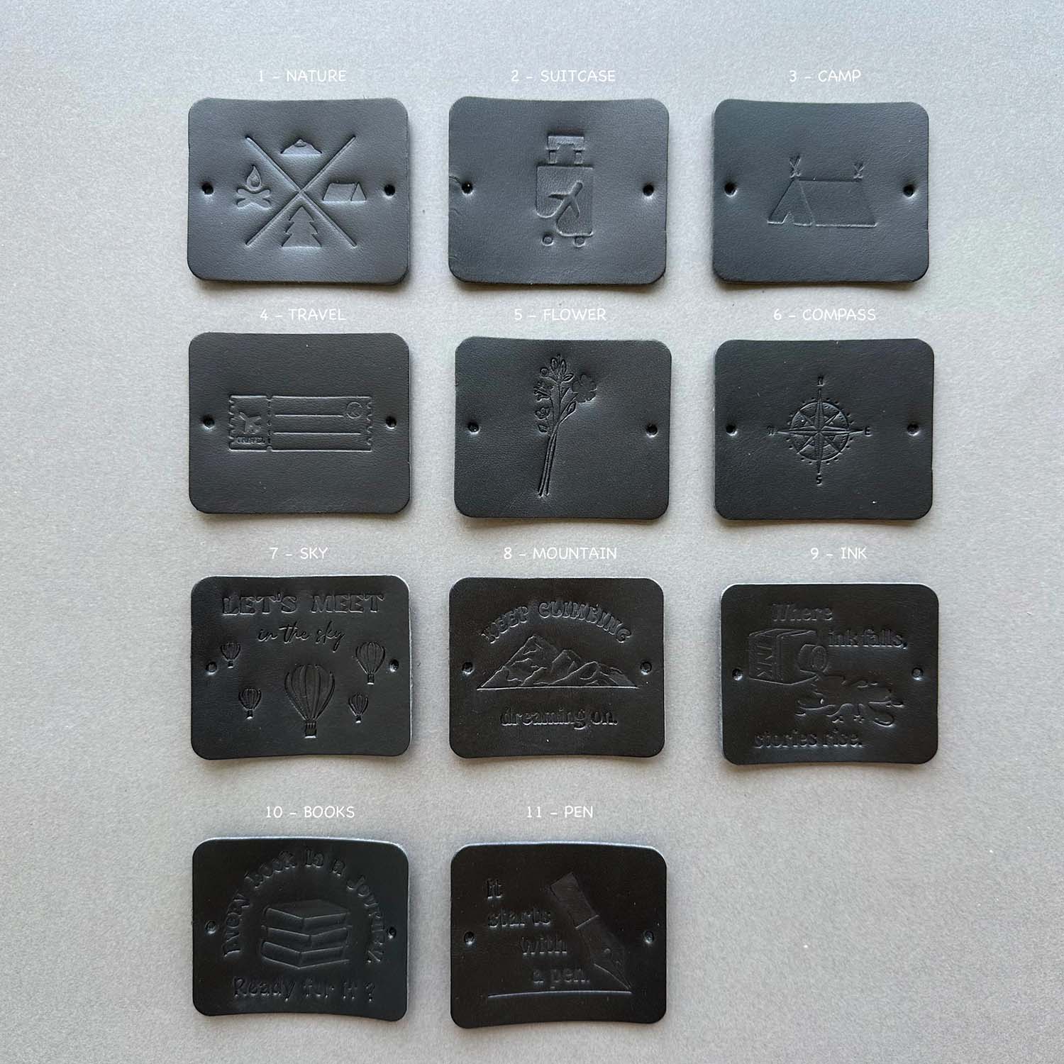 Euk Design Traveler's Notebook için Deri Etiket - Siyah