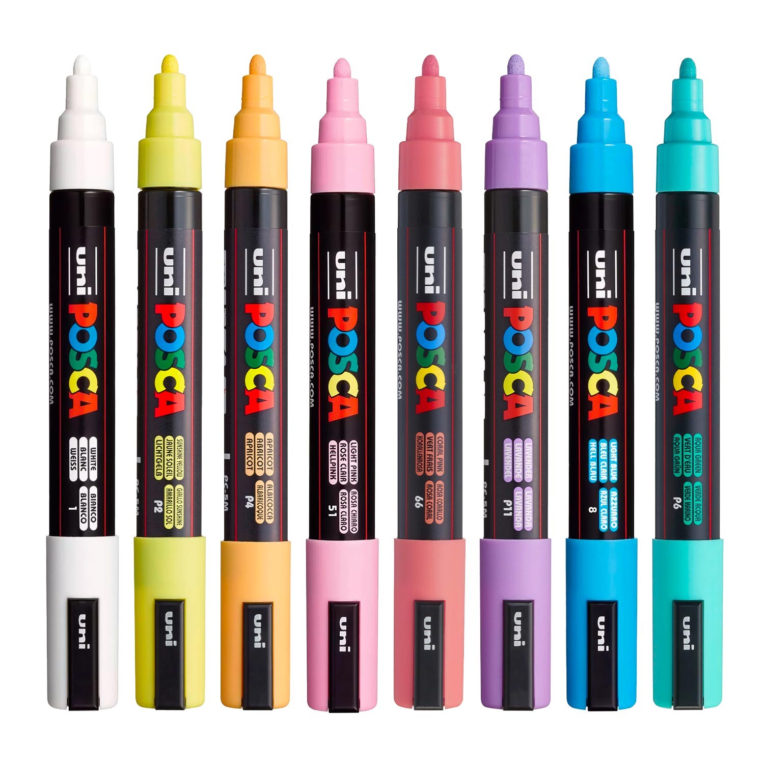 Uni Posca 5M Markör Kalem 8'li Set Soft Renkler