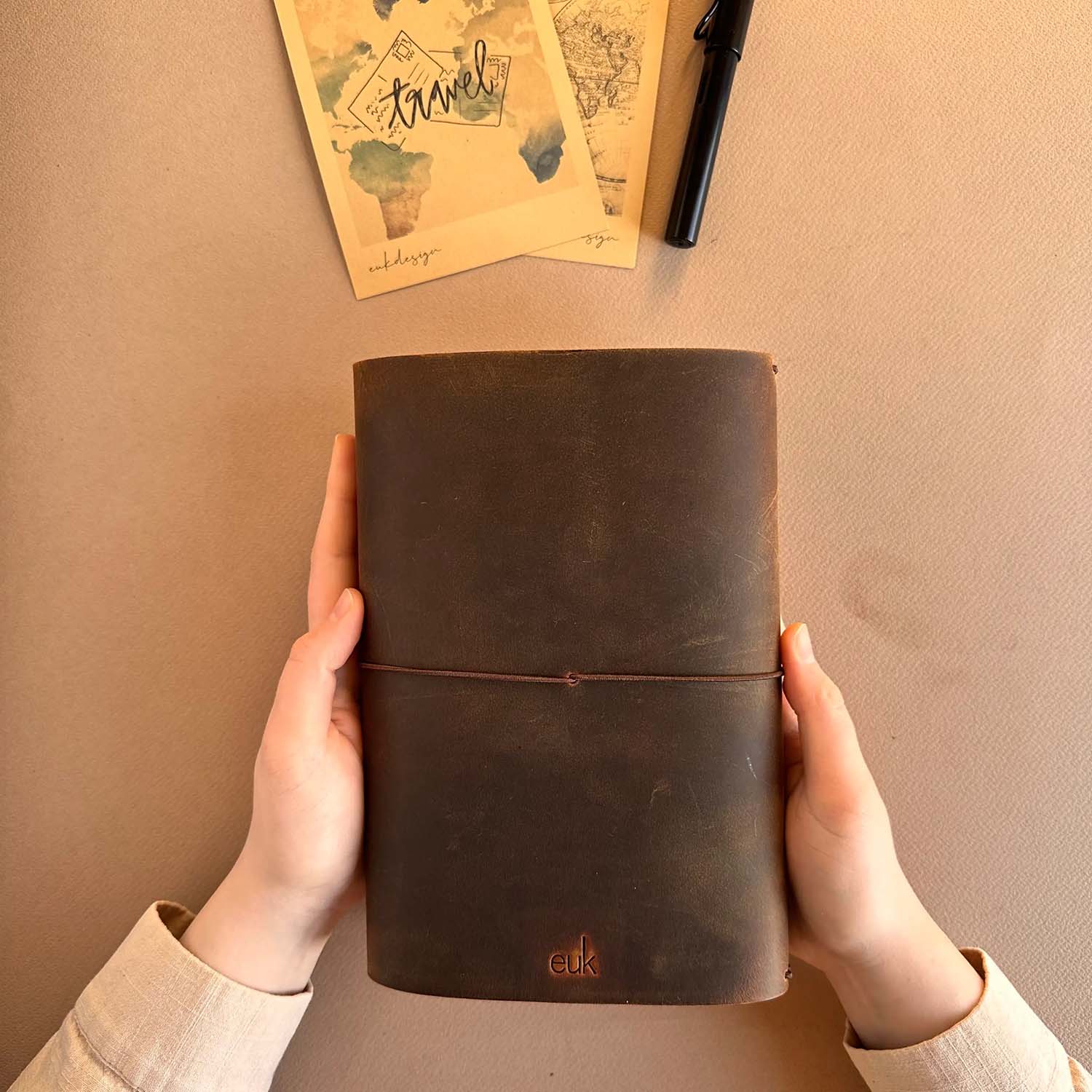 Euk Design A5 Large Size Traveler's Notebook Cover - Antik Taba