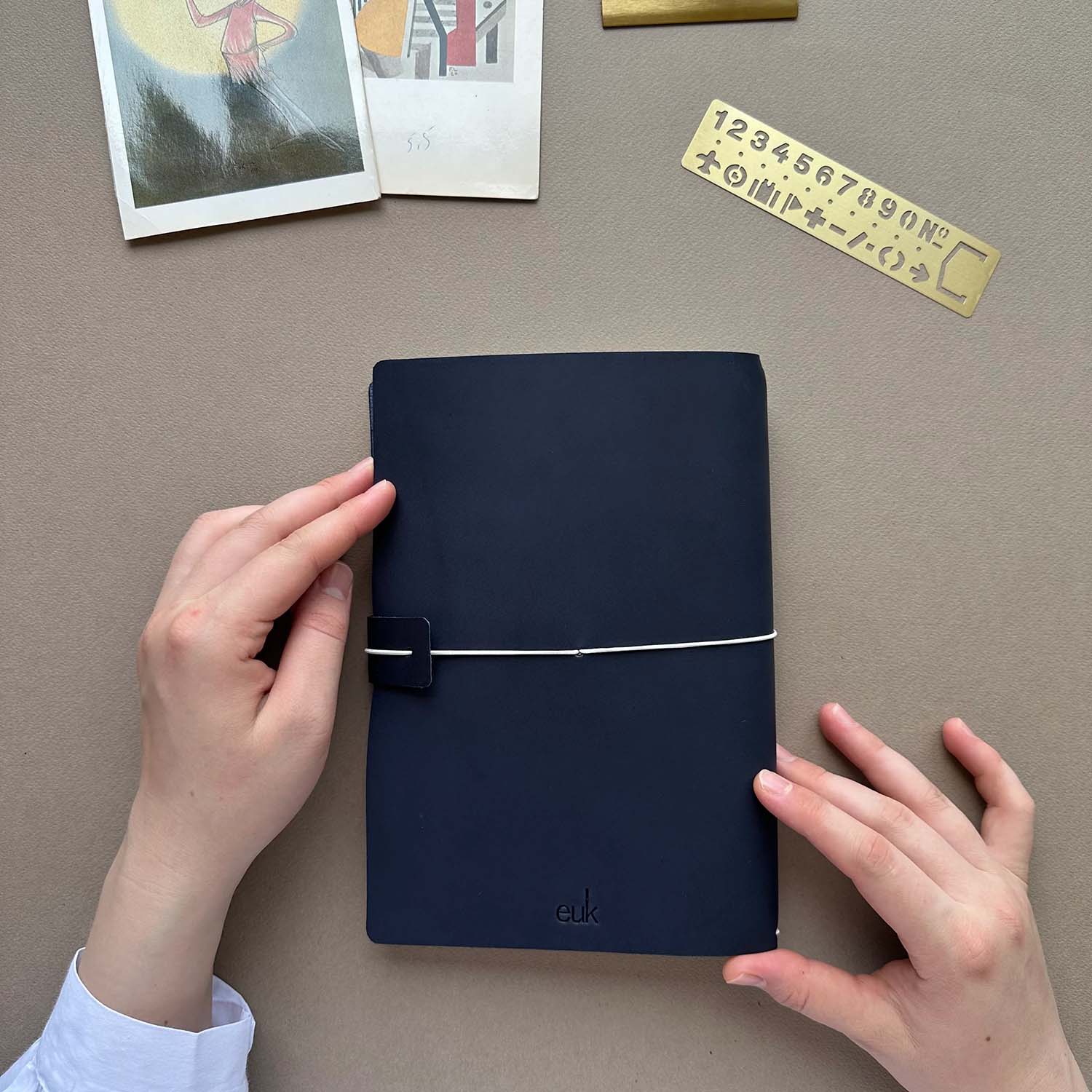 Euk Design A5 Size Traveler's Notebook Cover - Mavi