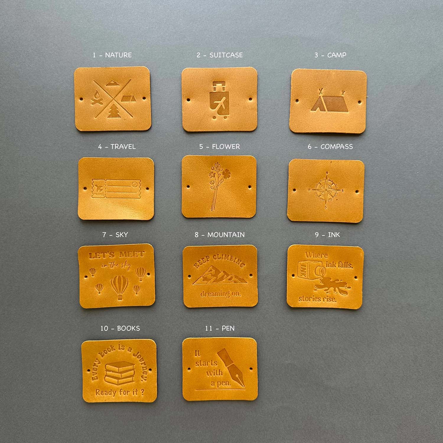 Euk Design Traveler's Notebook için Deri Etiket - Hardal