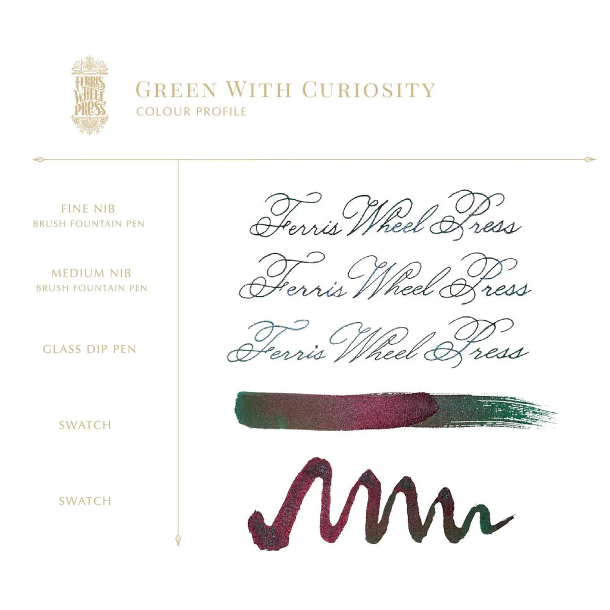 Ferris Wheel Press Green With Curiosity Şişe Mürekkep - 20 ml