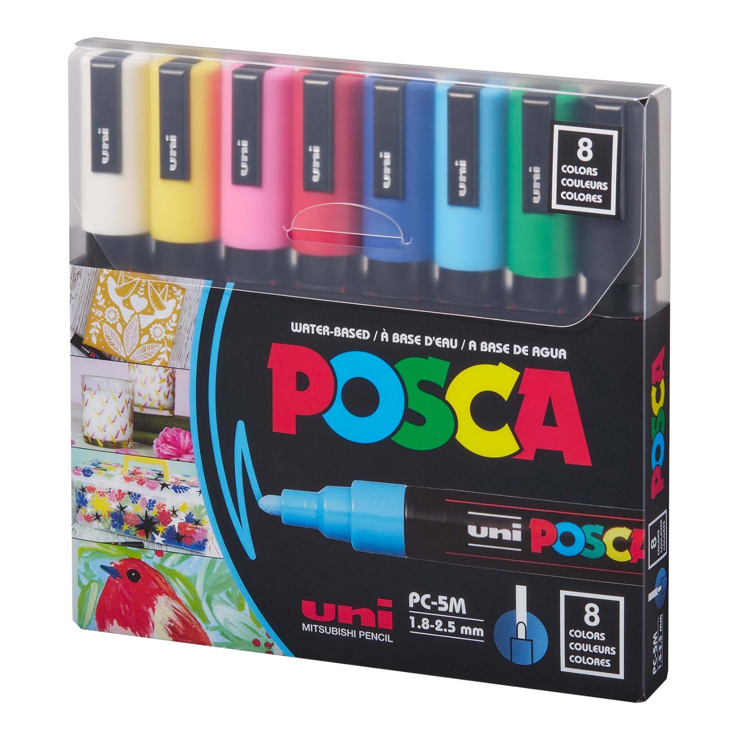 Uni Posca 5M Markör Kalem 8'li Set Ana Renkler