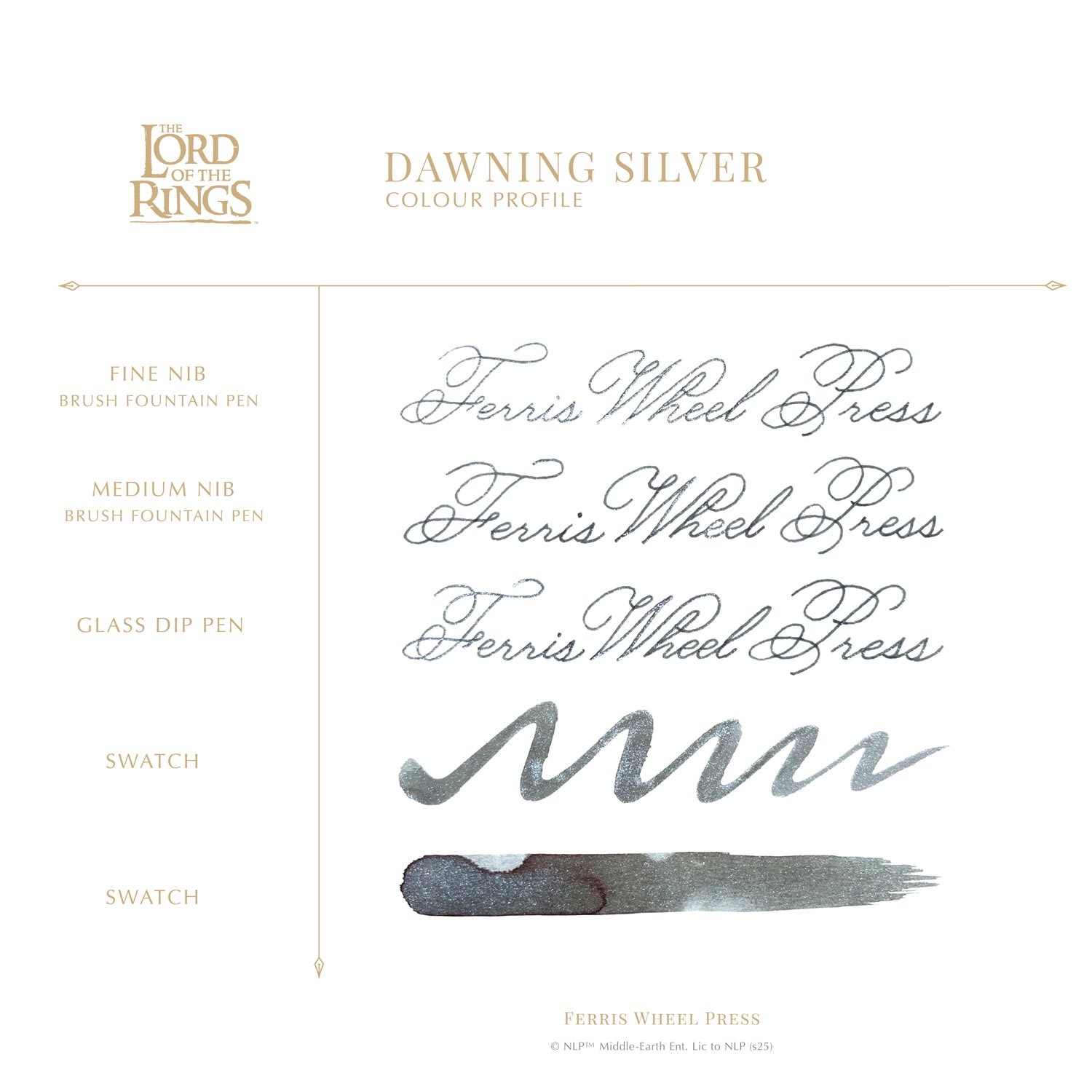 Ferris Wheel Press The Lord of the Rings Dawning Silver Şişe Mürekkep - 28 ml