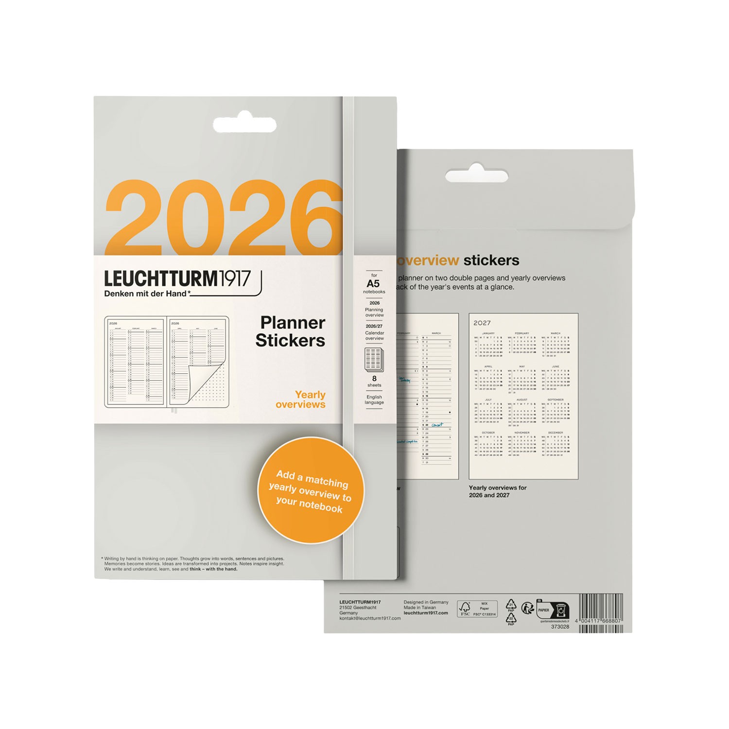 Leuchtturm1917 A5 2026 Ajanda Stickerı - Yıllık