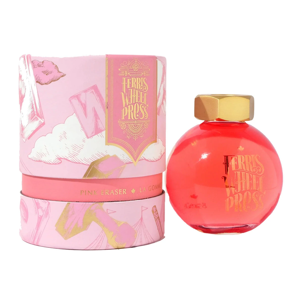 Ferris Wheel Press Pink Eraser Şişe Mürekkep