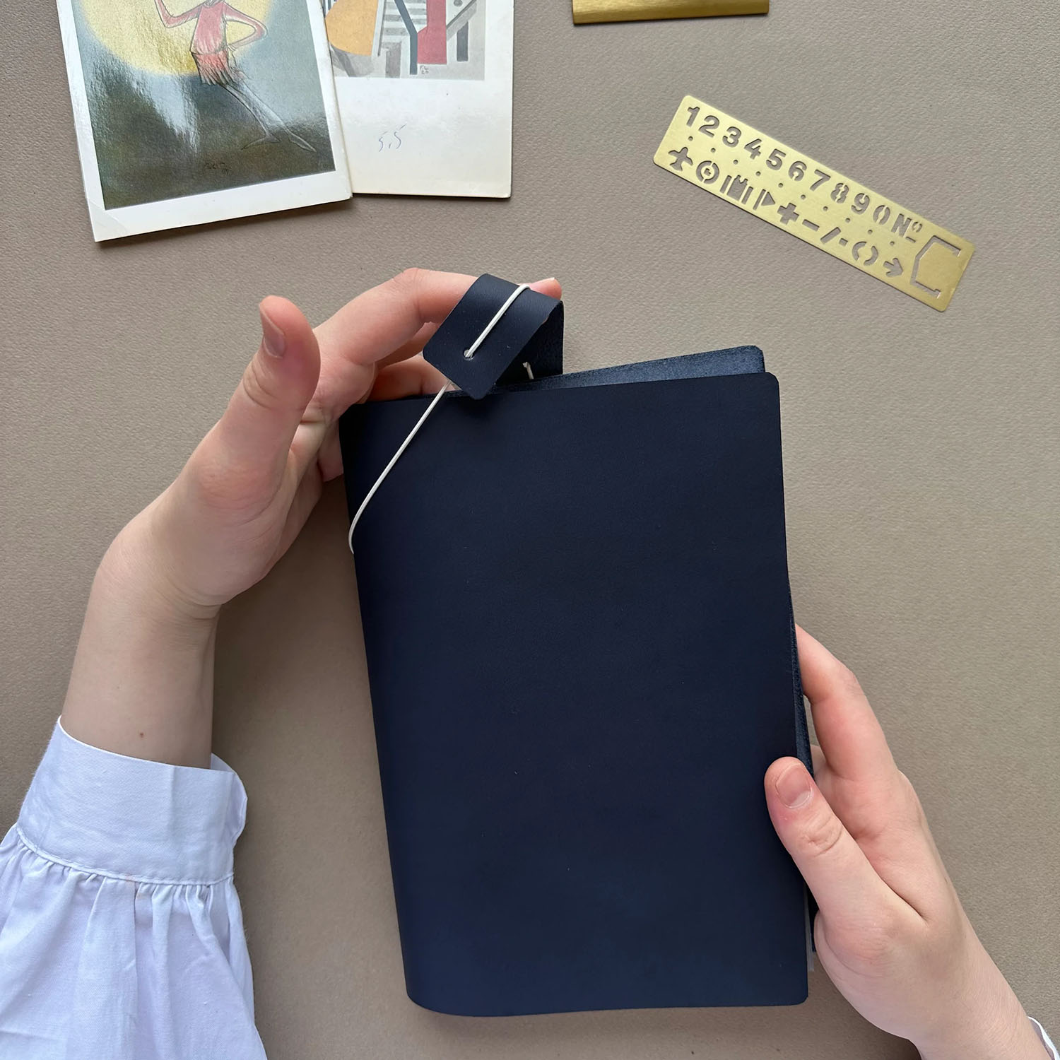Euk Design A5 Size Traveler's Notebook Cover - Mavi