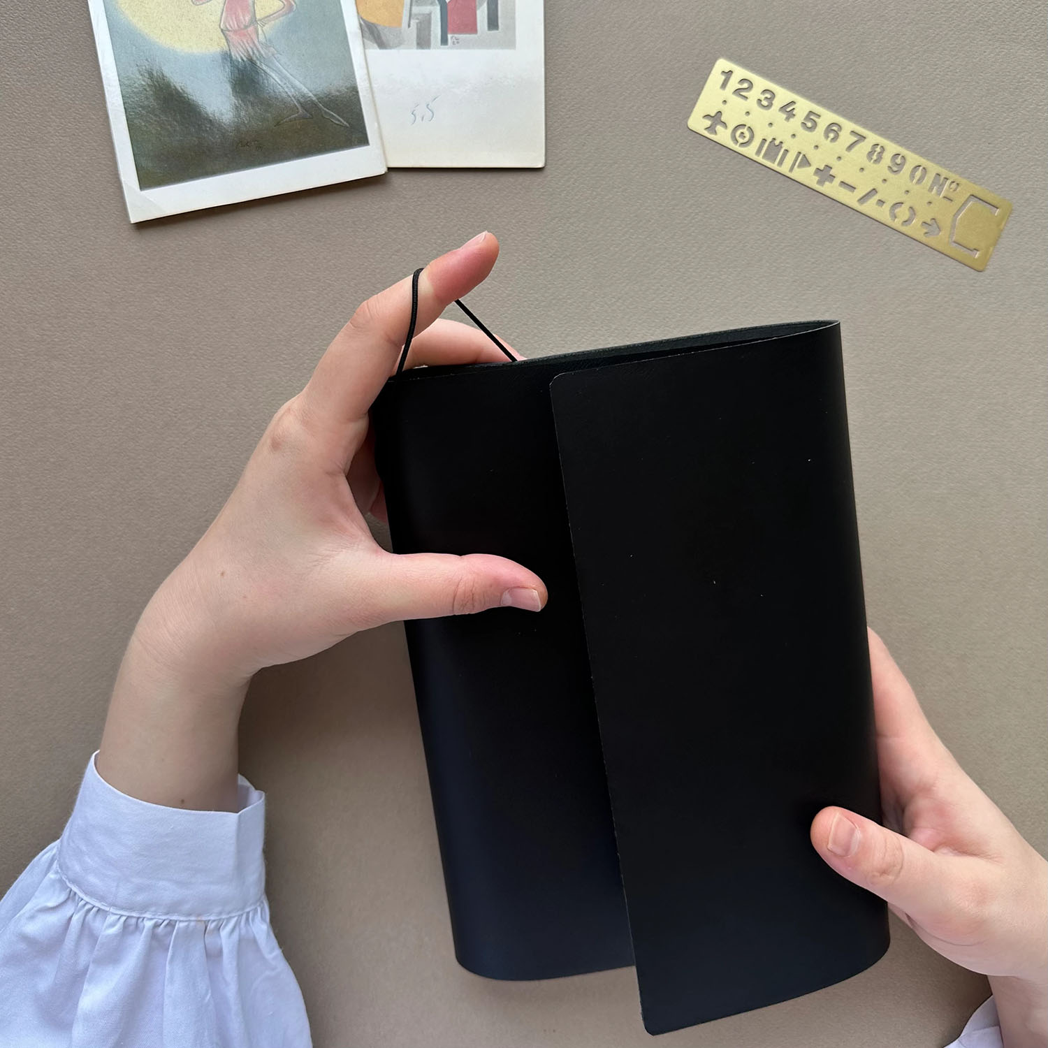 Euk Design A5 Large Size Traveler's Notebook Cover - Siyah