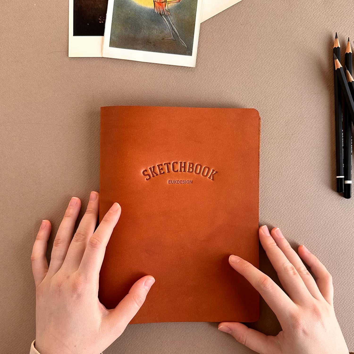 Euk Design A5 Deri Sketchbook - Camel