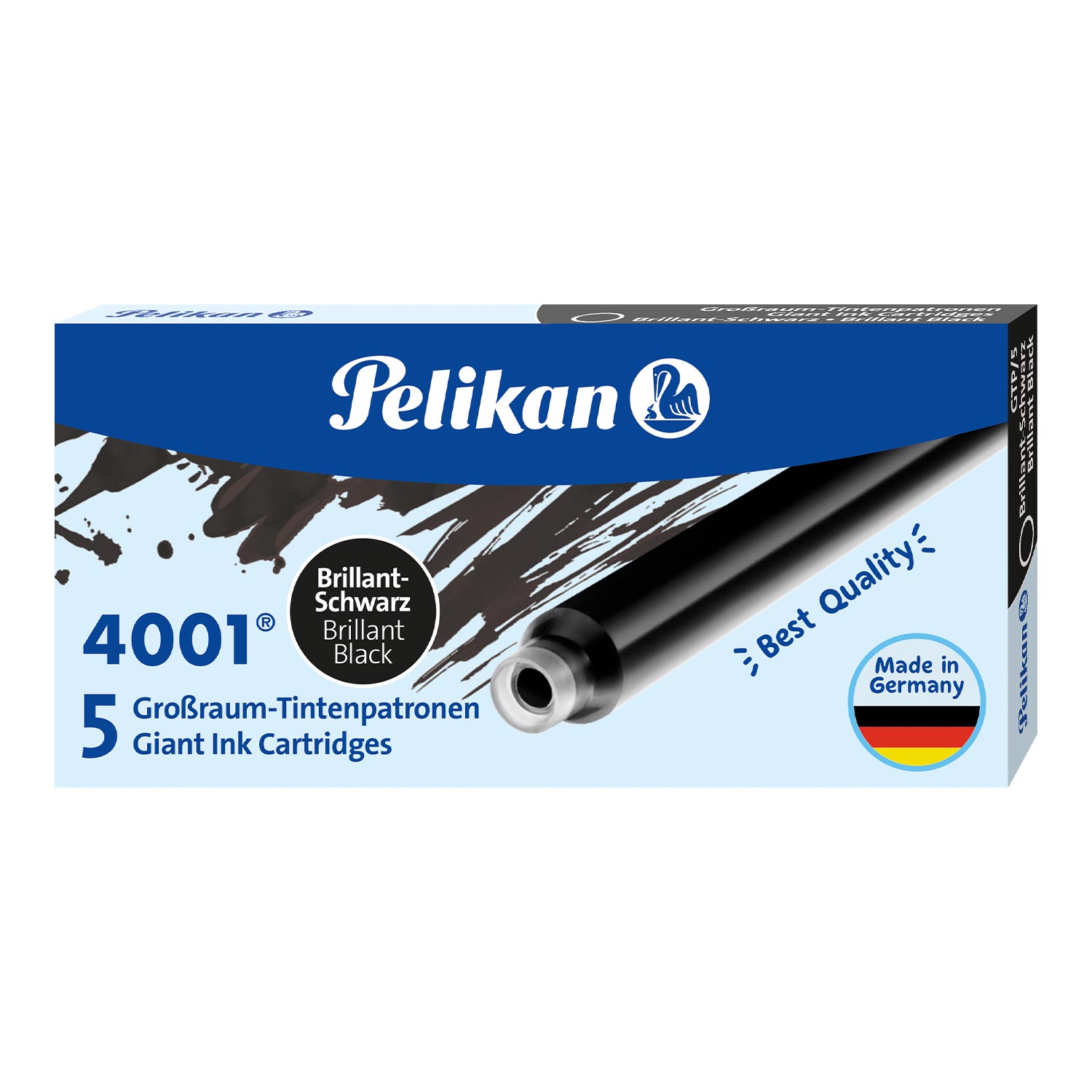 Pelikan 4001 Siyah Uzun Mürekkep Kartuşu