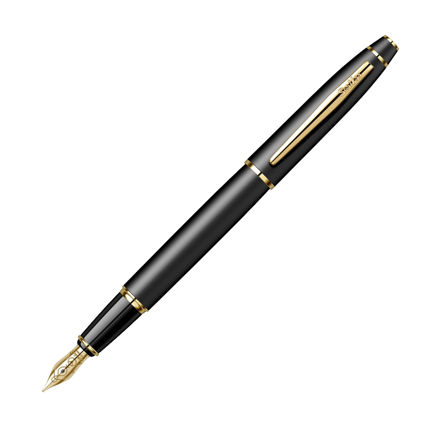 Scrikss 35 Dolma Kalem Tükenmez Kalem Set - Mat Siyah Altın