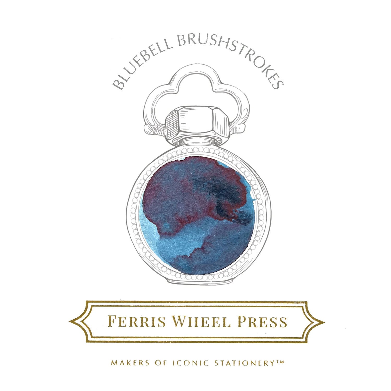 Ferris Wheel Press Bluebell Brushstrokes Şişe Mürekkep - 10 ml