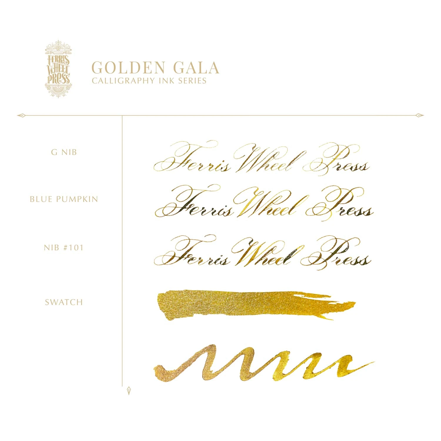 Ferris Wheel Press Golden Gala Kaligrafi Şişe Mürekkep - 28 ml