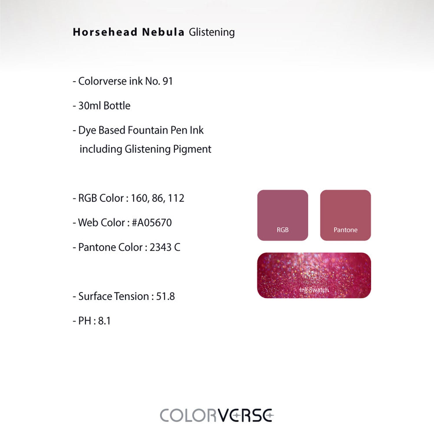 Colorverse No. 24 Horsehead Nebula Glistening Şişe Mürekkep - 30 ml