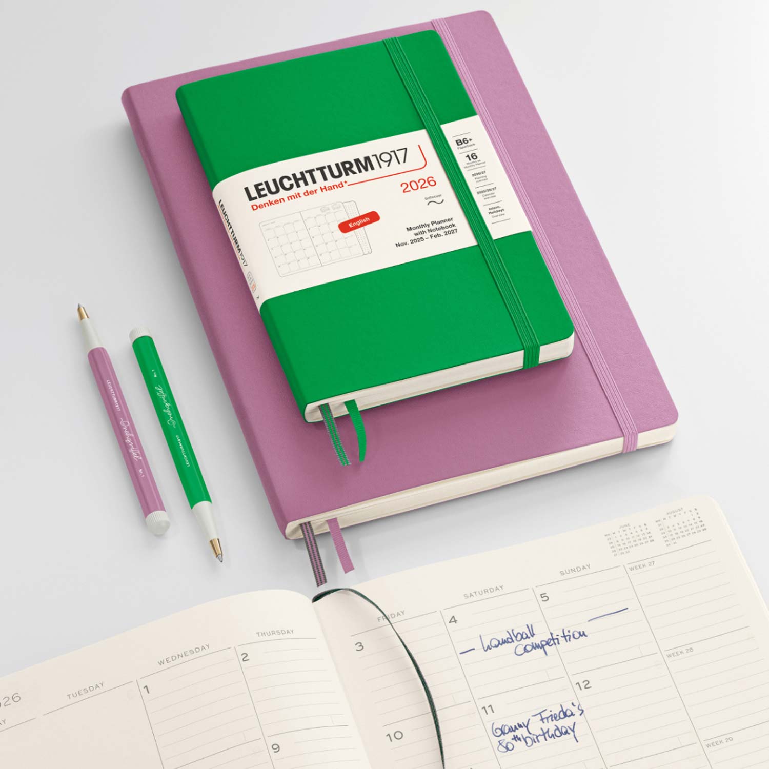 Leuchtturm1917 B6+ 2026 Yumuşak Kapak İngilizce 16 Aylık Ajanda ve Not Defteri