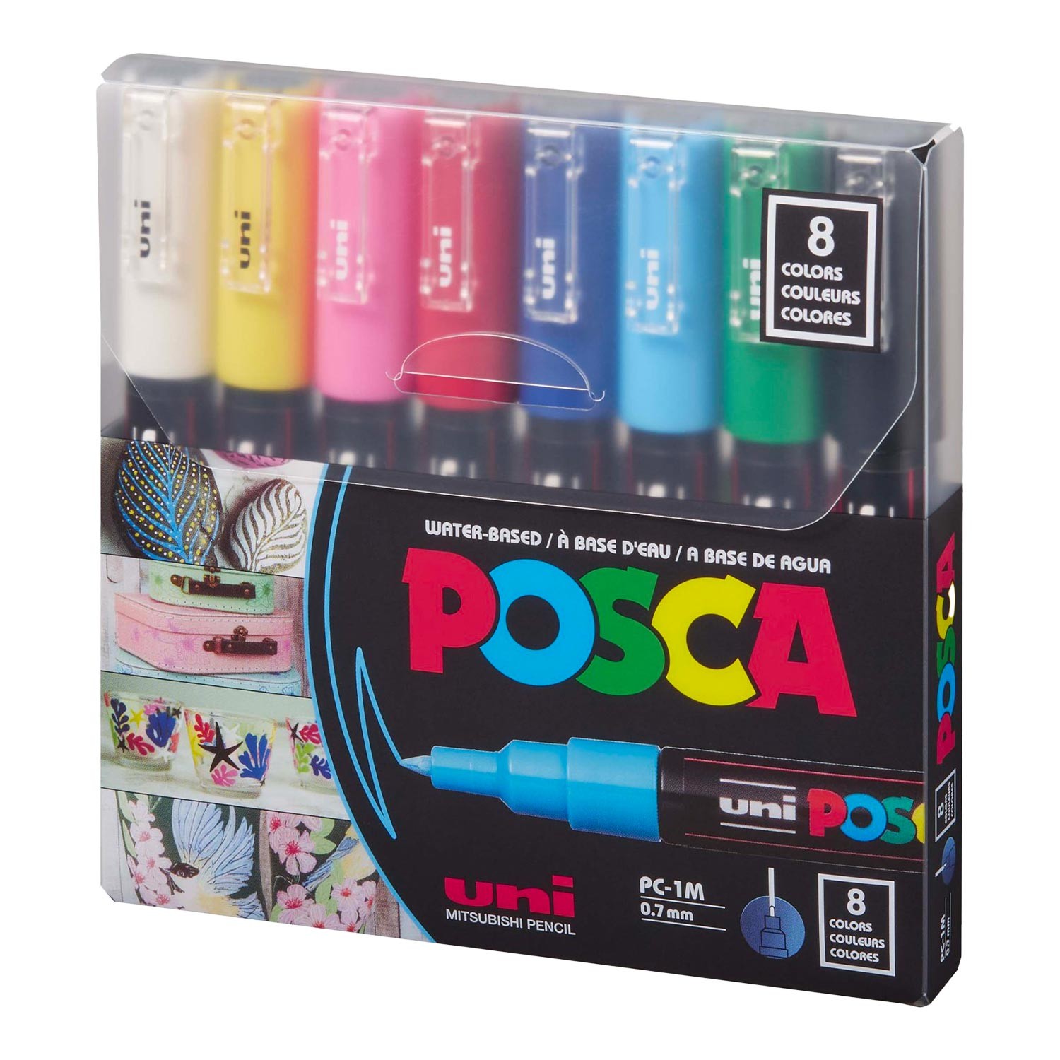 Uni Posca 1M Markör Kalem 8'li Set Ana Renkler