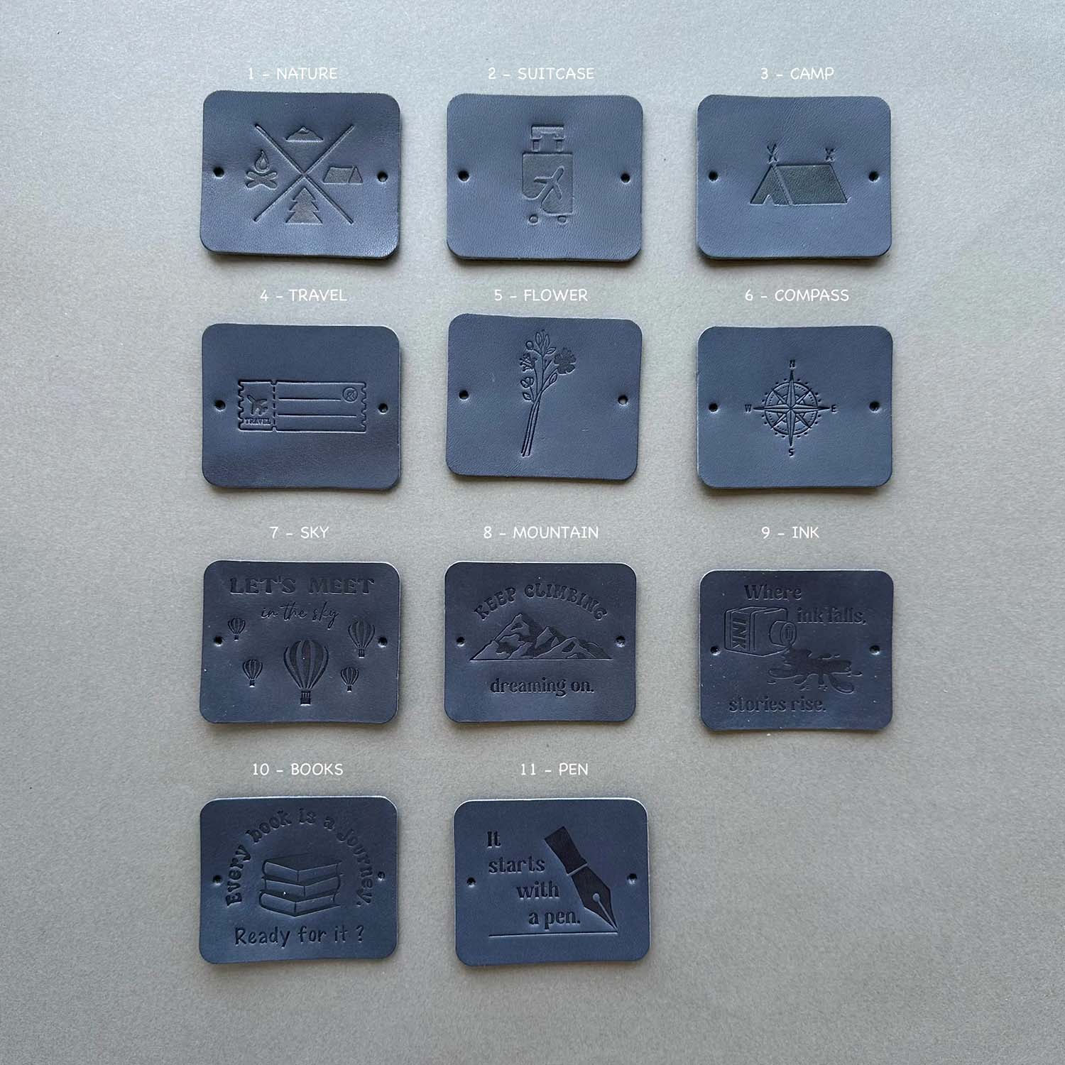 Euk Design Traveler's Notebook için Deri Etiket - Mavi