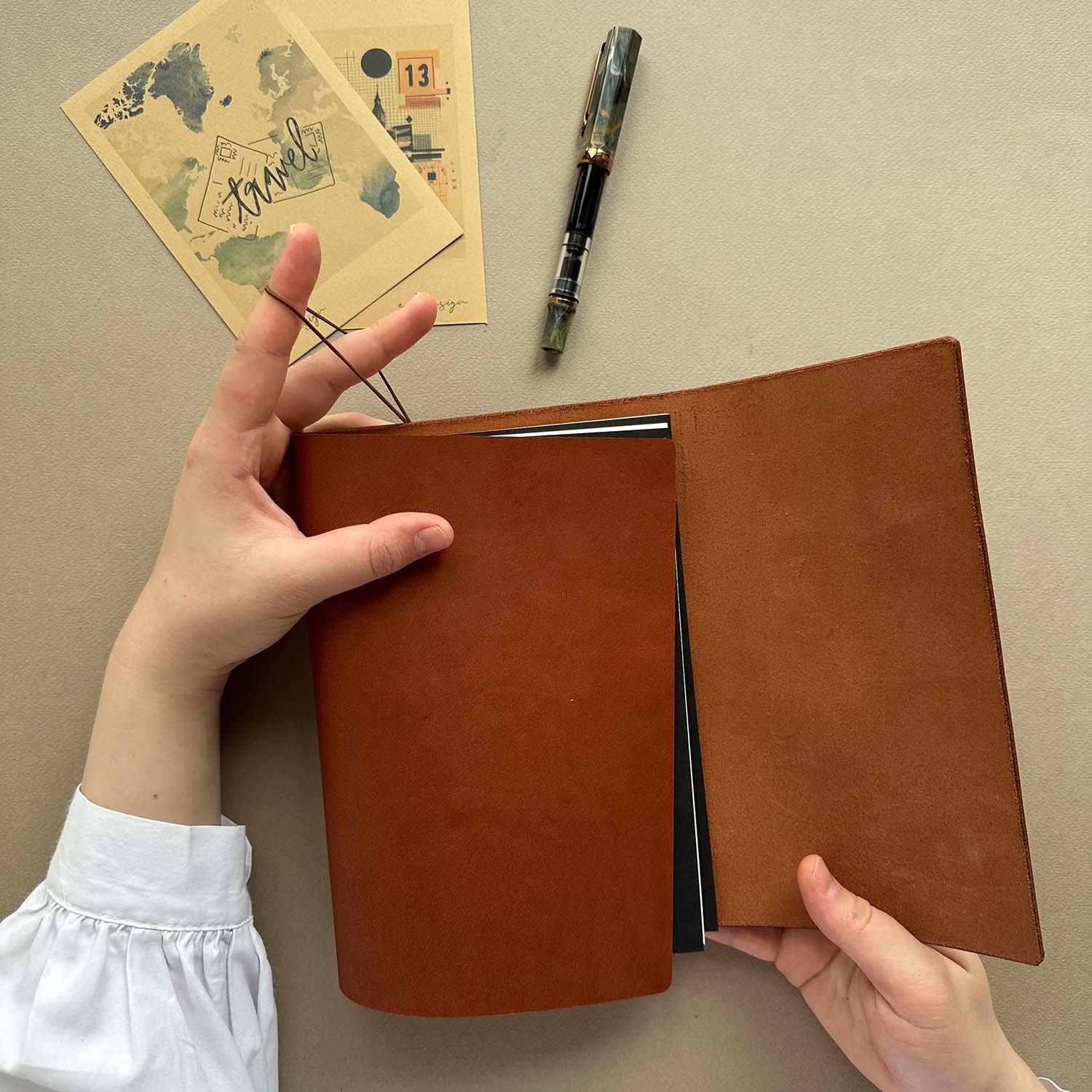 Euk Design A5 Large Size Traveler's Notebook Cover - Rustik Taba