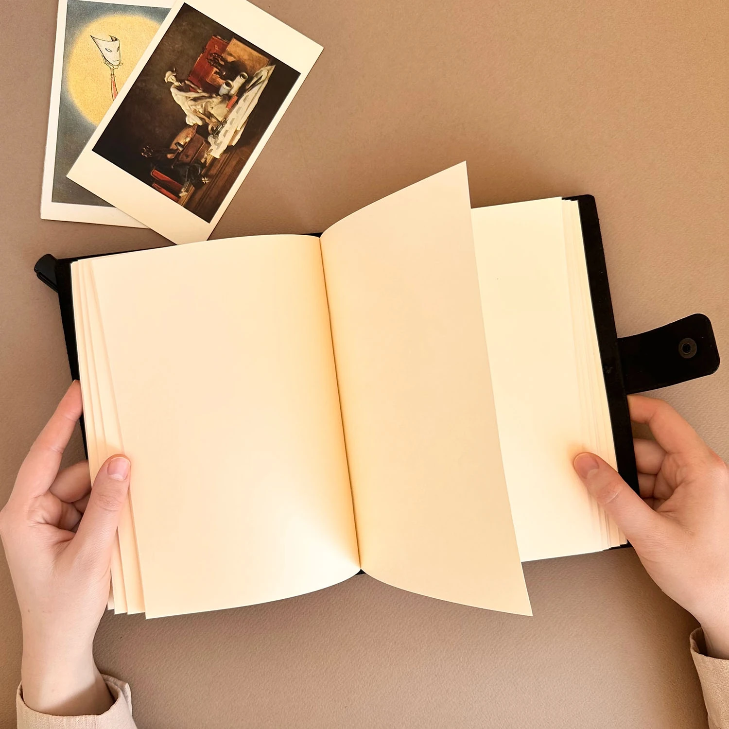 Euk Design A5 Deri Ciltli Defter - Siyah