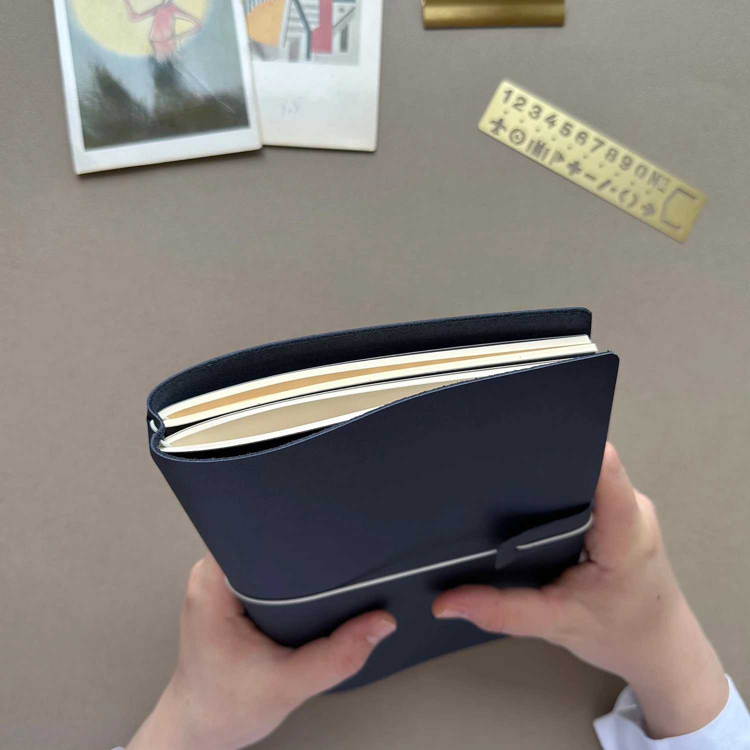 Euk Design A5 Size Traveler's Notebook Cover - Mavi