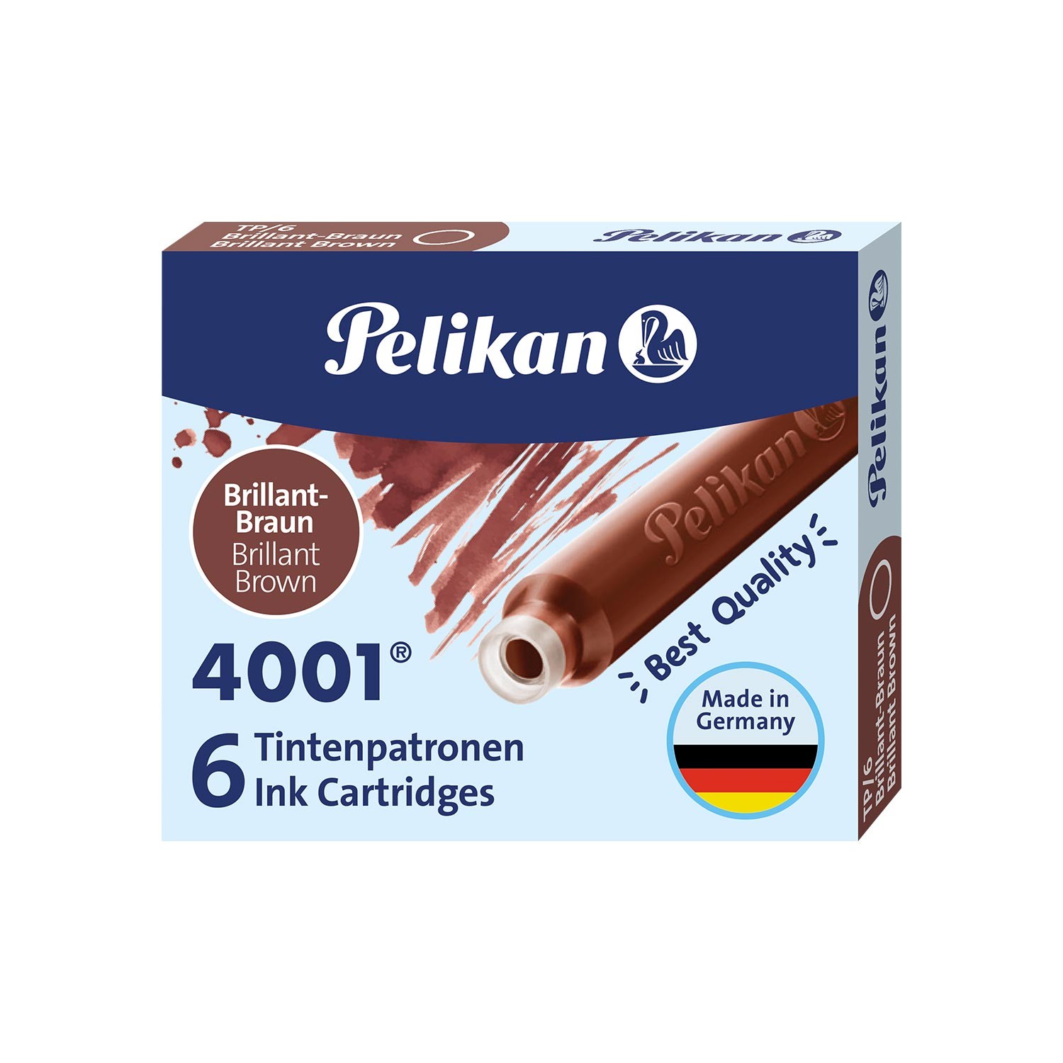 Pelikan 4001 Kahverengi Kısa Mürekkep Kartuşu