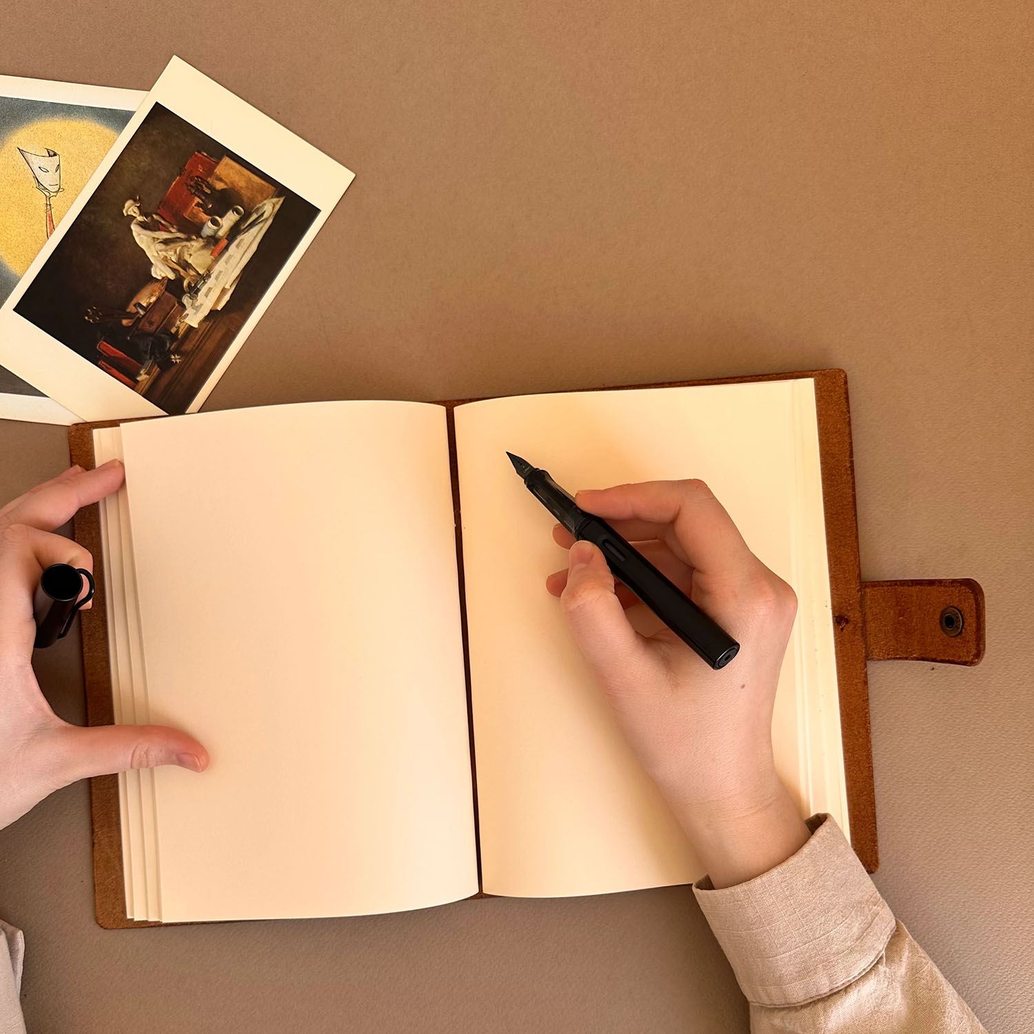 Euk Design A5 Deri Ciltli Defter - Parlak Taba