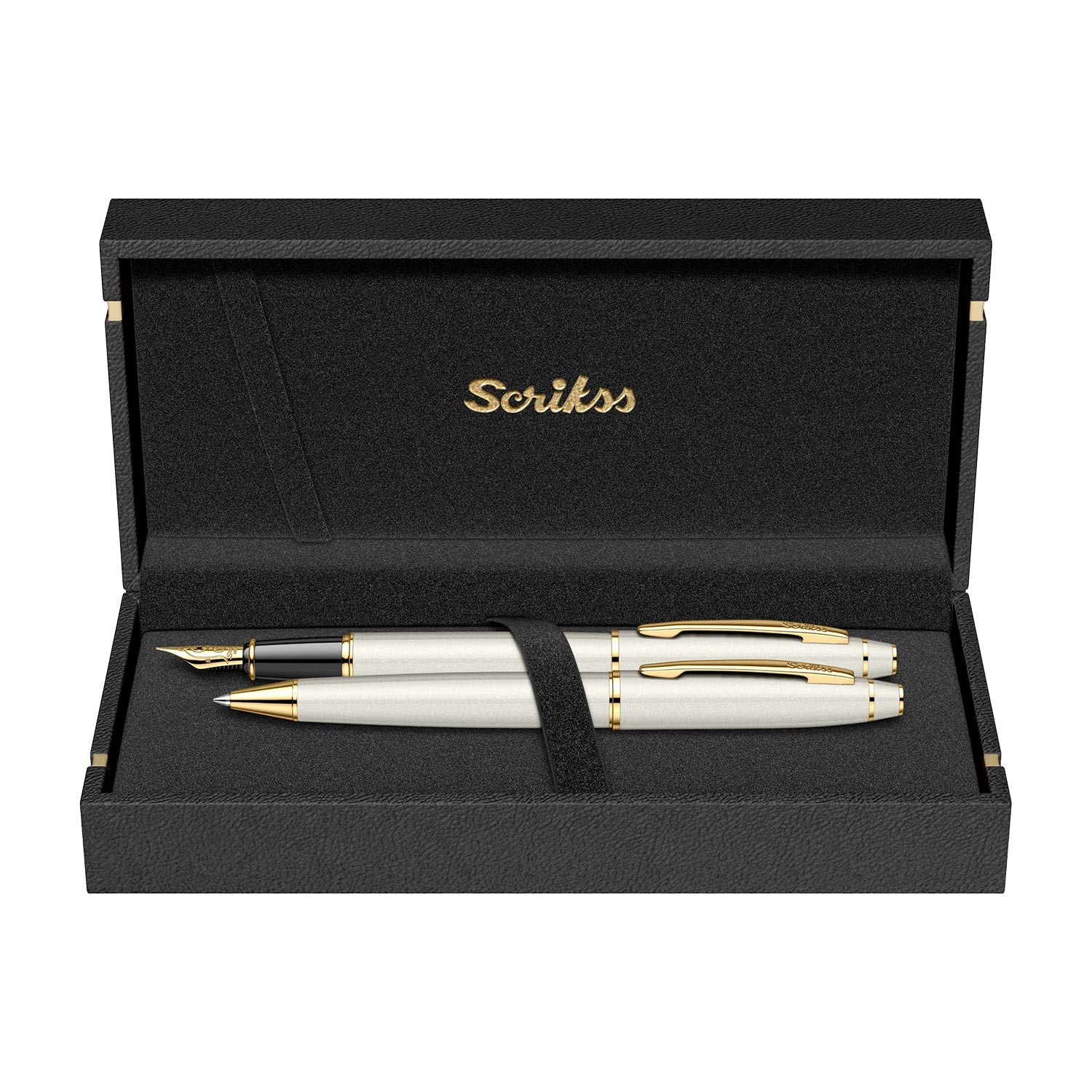 Scrikss 35 Dolma Kalem Tükenmez Kalem Set - Beyaz Altın
