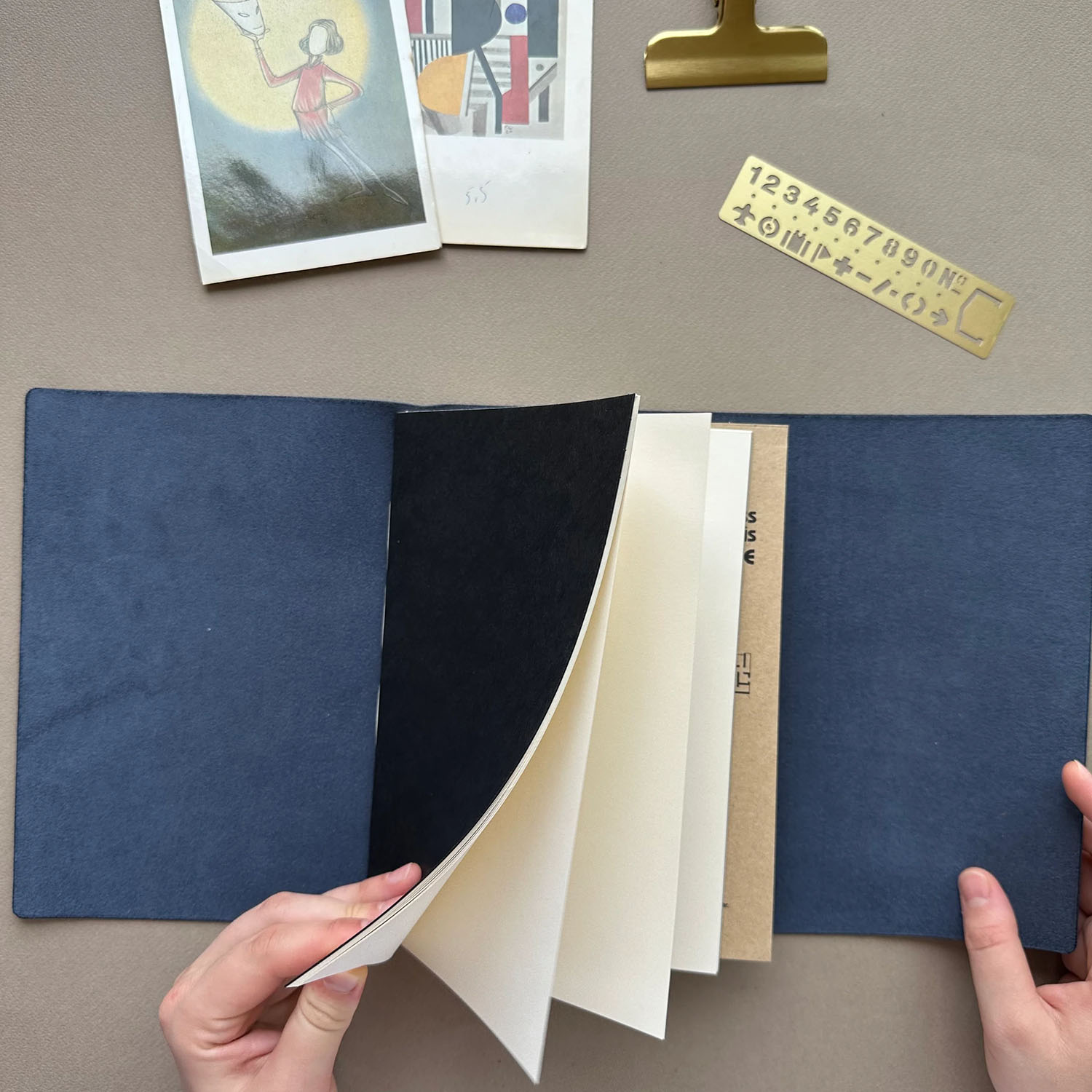 Euk Design A5 Large Size Traveler's Notebook Cover - Mavi