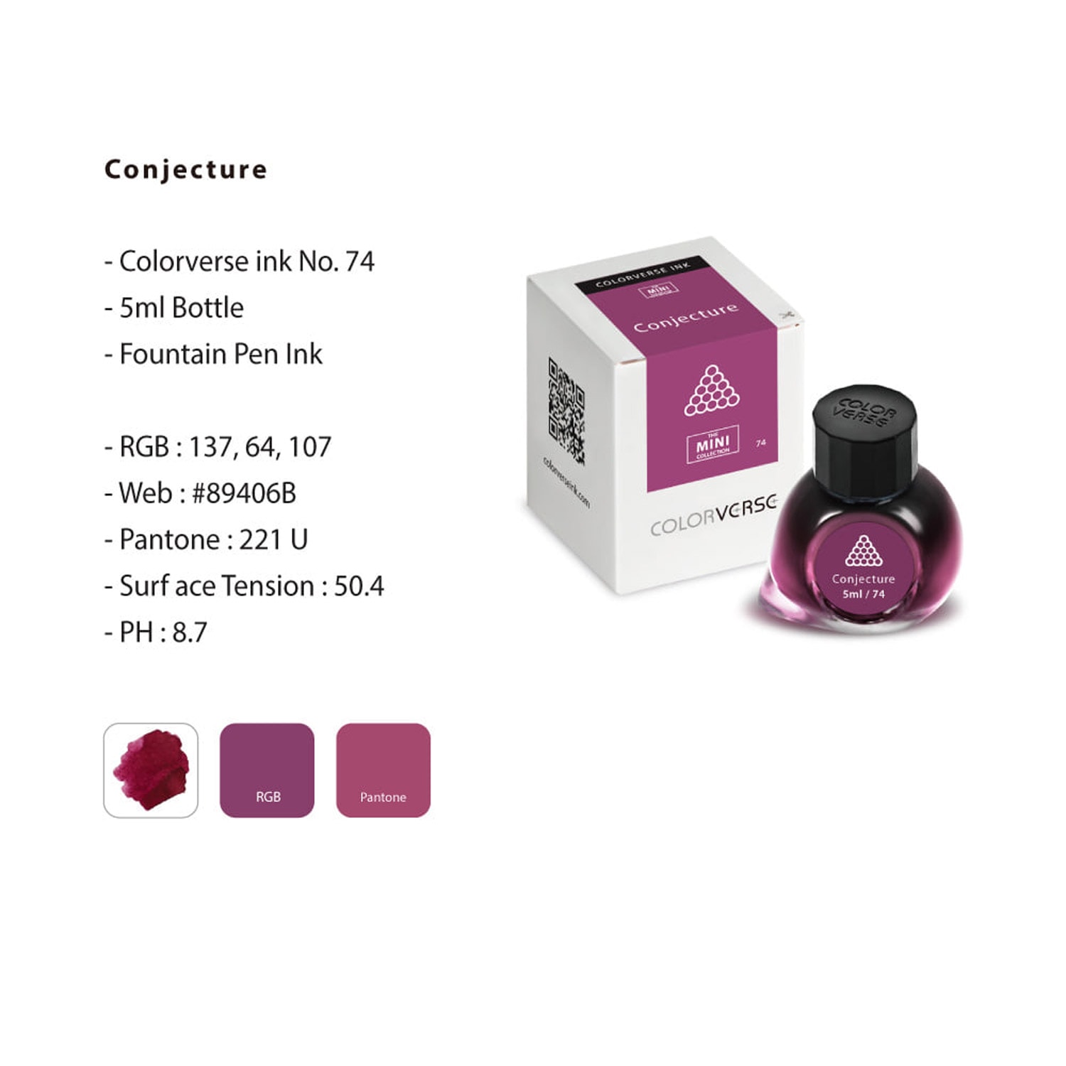 Colorverse The Mini Collection No. 74 Conjecture Şişe Mürekkep - 5 ml